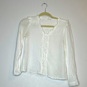 Bohme white blouse with ruffles XS